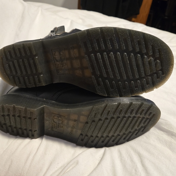 Dr. Martens Black Leather Moto Boots with Silver Zippers - Picture 5 of 8